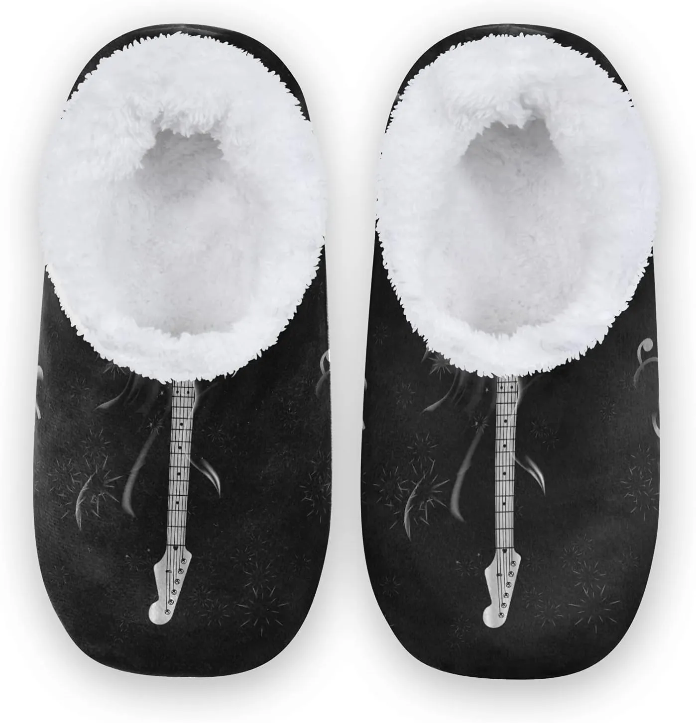 Poeticcity Unisex Fuzzy House Slippers, Warm Fur Lining Shoes, Non-Slip Memory Foam Slippers M-XXL