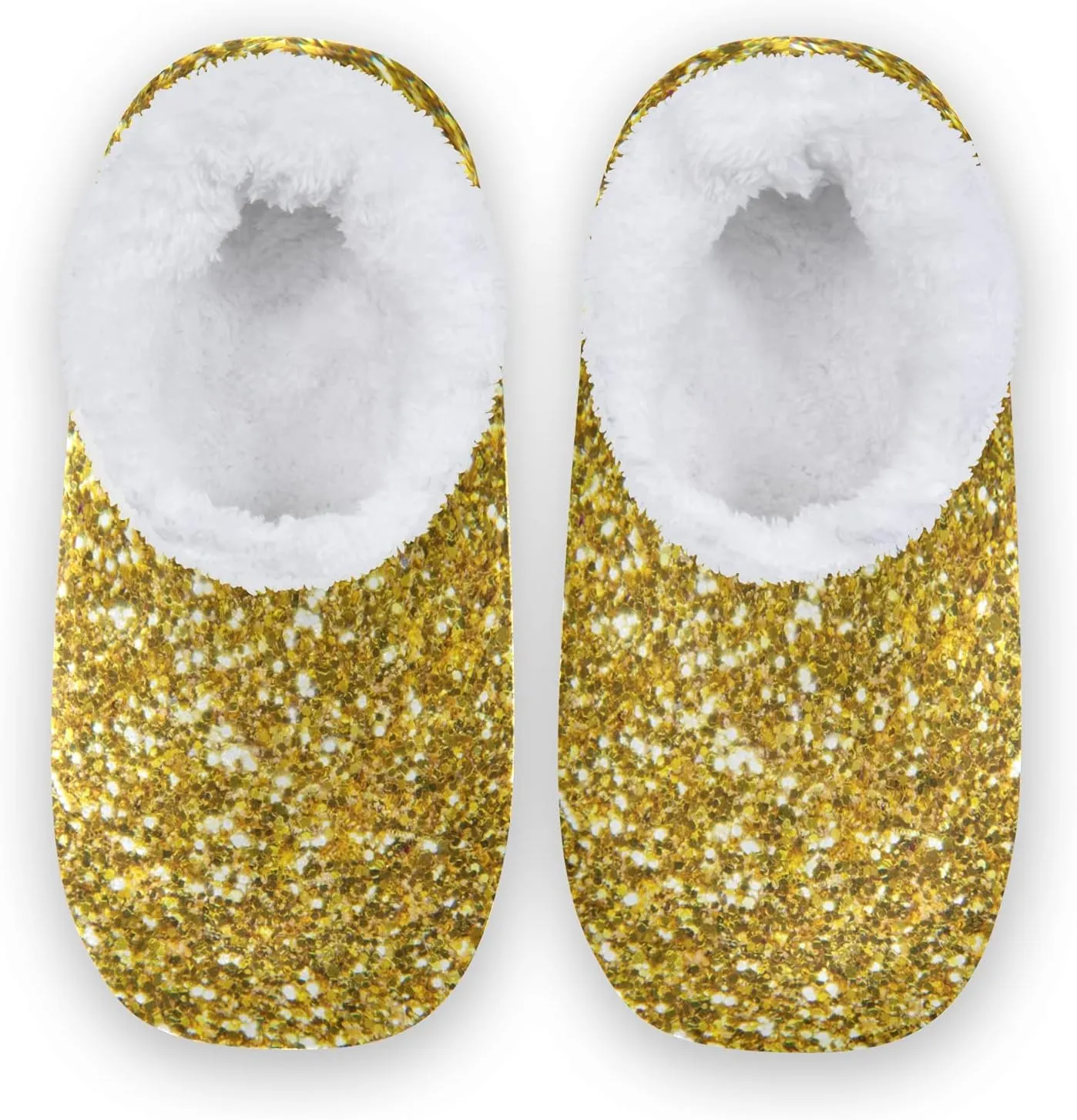 Poeticcity Unisex Fuzzy House Slippers, Warm Fur Lining Shoes, Non-Slip Memory Foam Slippers M-XXL