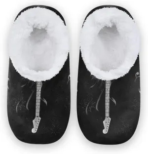 Poeticcity Unisex Fuzzy House Slippers, Warm Fur Lining Shoes, Non-Slip Memory Foam Slippers M-XXL