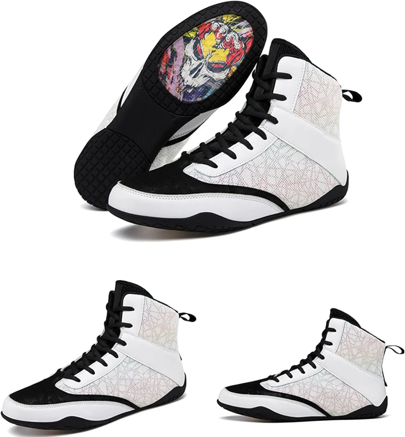 Professional Mens Wrestling Shoes Lightweight Breathable Training Shoe Durable Shoes for Wrestling, Boxing, Weightlifting