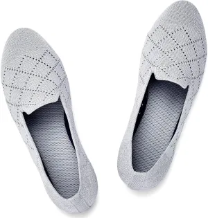 Puxowe Ballet Flats for Women - Stretch Knit Slip-On Low Wedge Shoes, Soft Round Toe Design for Office, Travel & Daily Walking