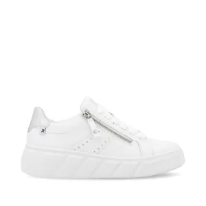 Rieker Sport Flatfom Zip Trainer White Silver