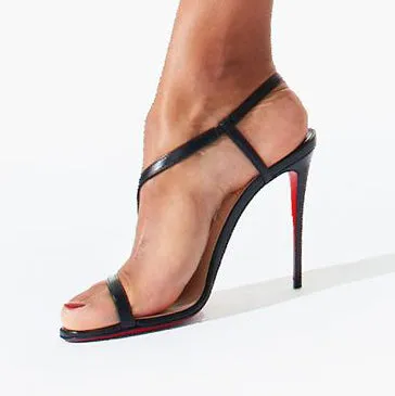Rosalie 100 black leather sandals