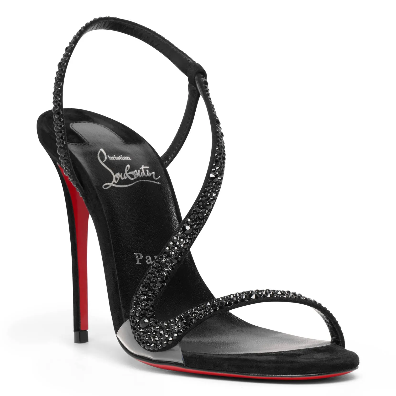 Rosalie 100 black strass sandals