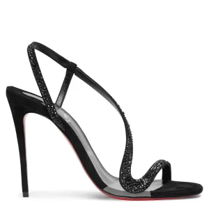 Rosalie 100 black strass sandals