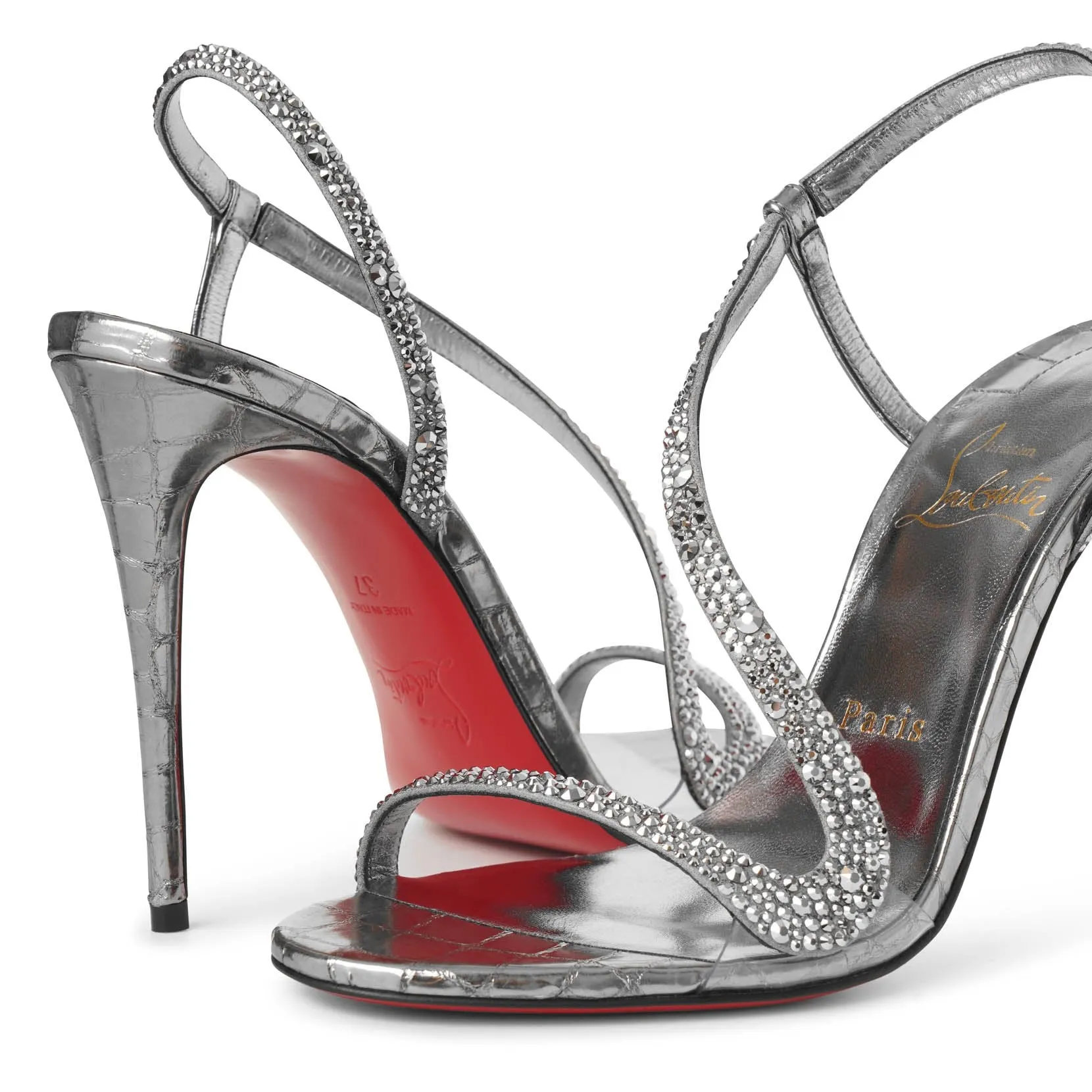 Rosalie strass 100 metallic sandals