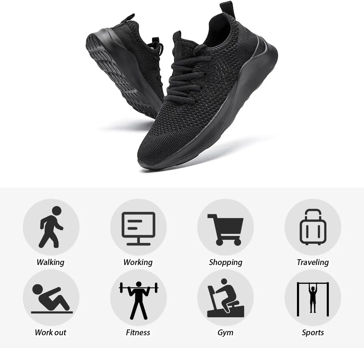 Running Shoes for Men Slip on Tennis Shoes Fashion Sneakers Lightweight Breathable Casual Walking Shoes Outdoor Workout Athletic Training Gym Trainer Sport Trainers