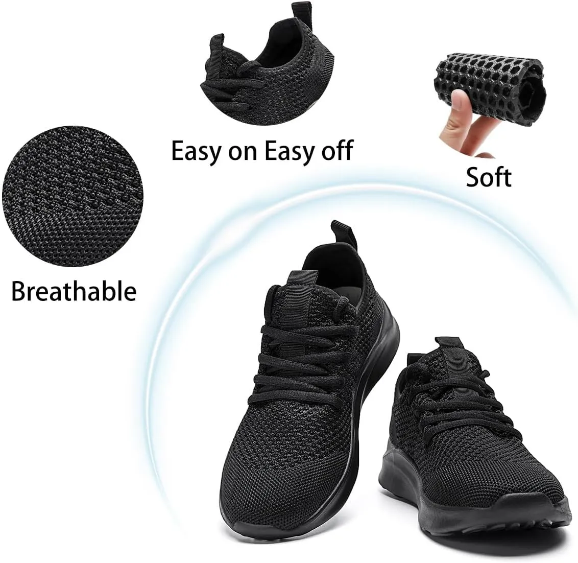 Running Shoes for Men Slip on Tennis Shoes Fashion Sneakers Lightweight Breathable Casual Walking Shoes Outdoor Workout Athletic Training Gym Trainer Sport Trainers