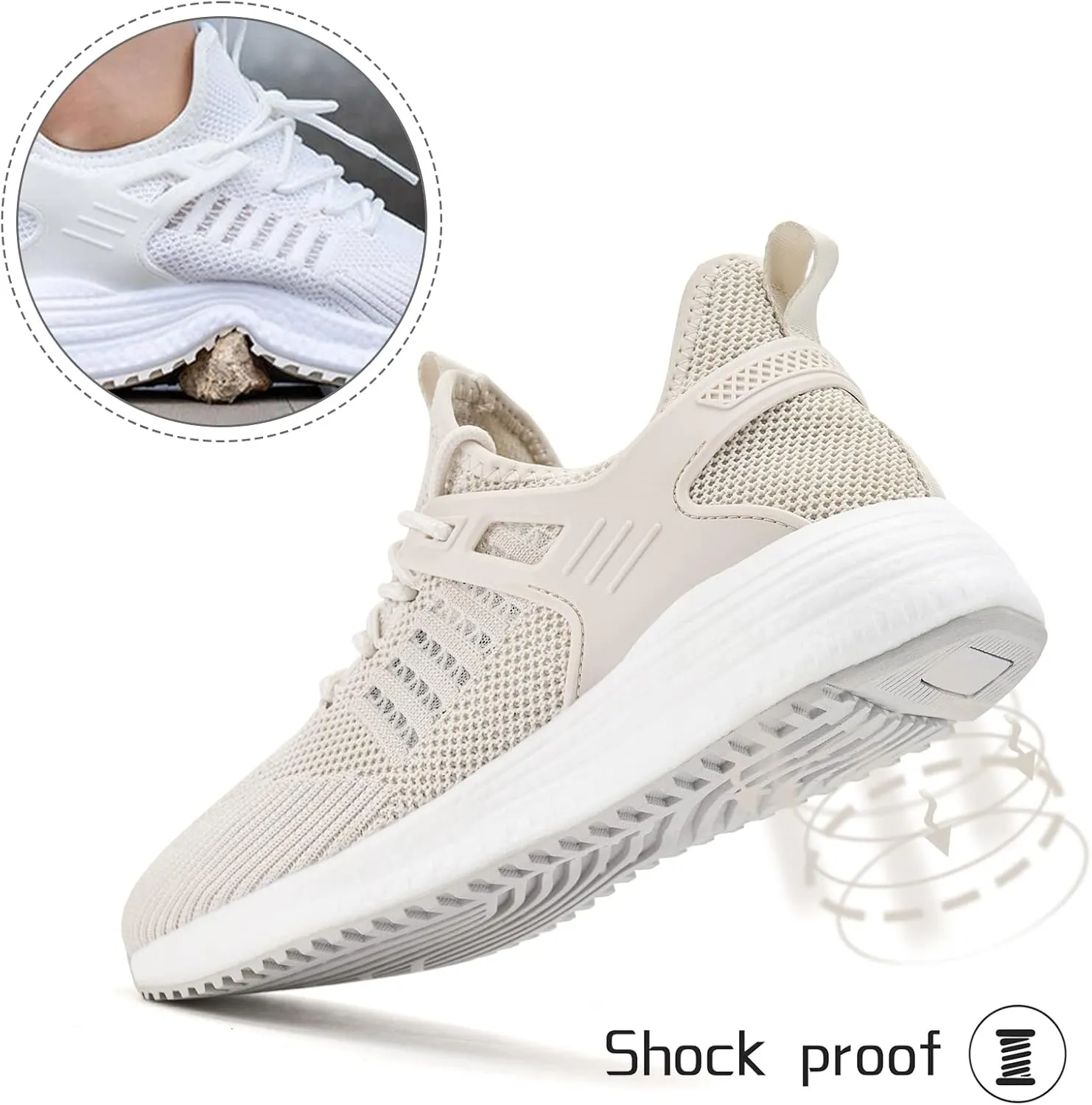SDolphin Men's Running Shoes Sneakers - Tennis Workout Walking Gym Athletic Rubber Sole Breathable Comfortable Non Slip Fashion Shoes