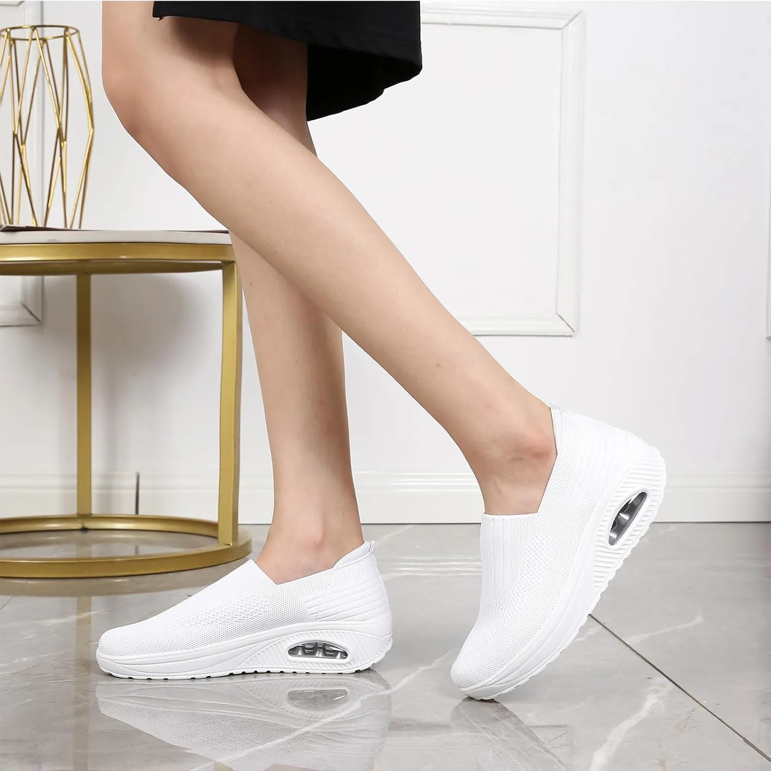 Semshedy Nursing Shoes for Women Wedge Diabetic Orthopedic Sneakers Nurse Sneaker Lightweight Platform Rocking Walking Shoes