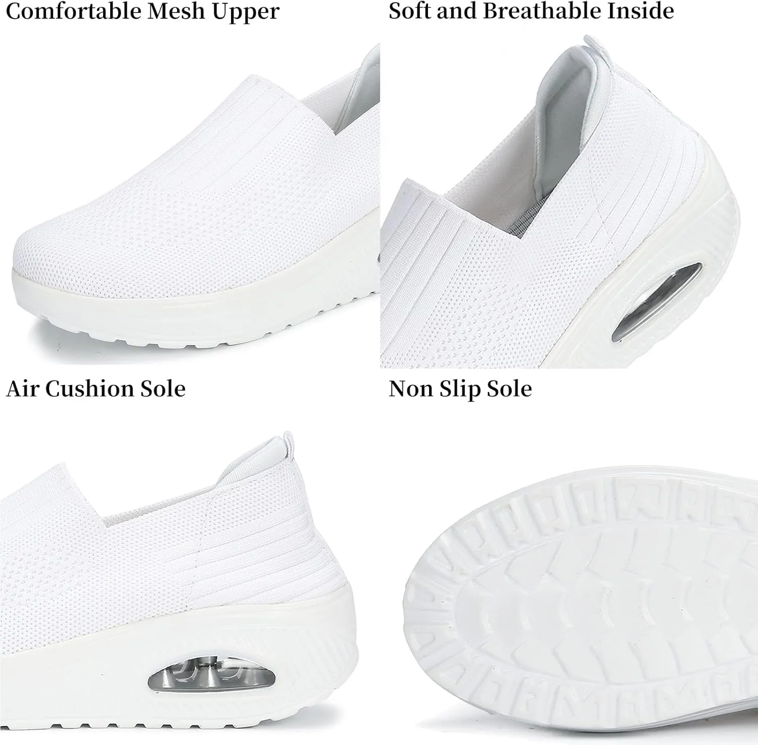 Semshedy Nursing Shoes for Women Wedge Diabetic Orthopedic Sneakers Nurse Sneaker Lightweight Platform Rocking Walking Shoes