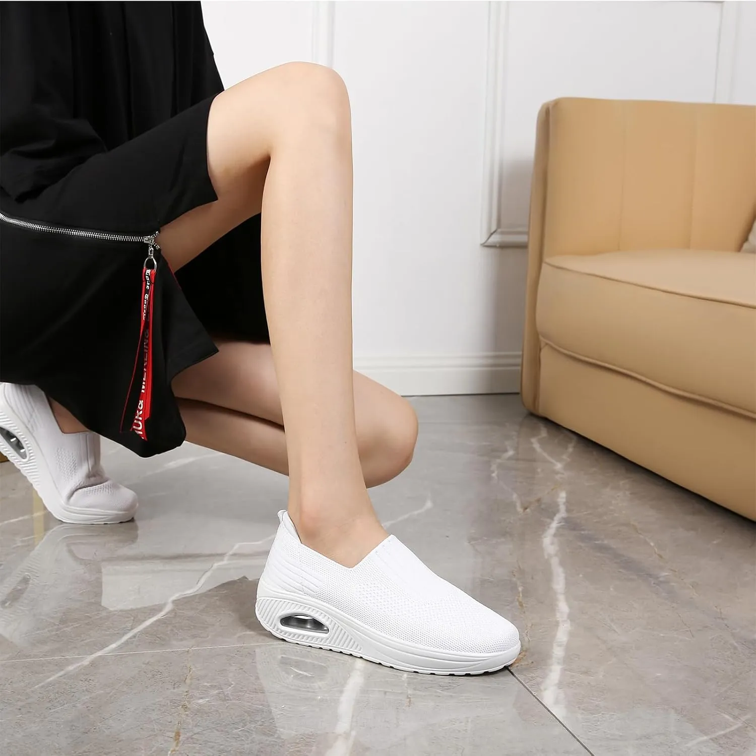 Semshedy Nursing Shoes for Women Wedge Diabetic Orthopedic Sneakers Nurse Sneaker Lightweight Platform Rocking Walking Shoes