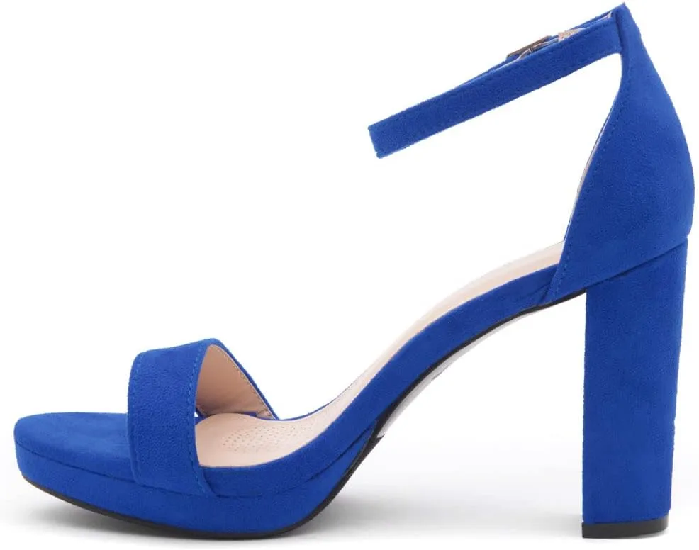 Shoe Land Women's Platform Heels - Chunky Block Heeled Sandals with Ankle Strap, Open Toe Dressy High Heels for Women, Comfortable Prom, Wedding & Party Pumps 2025