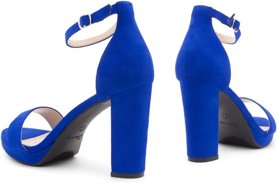 Shoe Land Women's Platform Heels - Chunky Block Heeled Sandals with Ankle Strap, Open Toe Dressy High Heels for Women, Comfortable Prom, Wedding & Party Pumps 2025