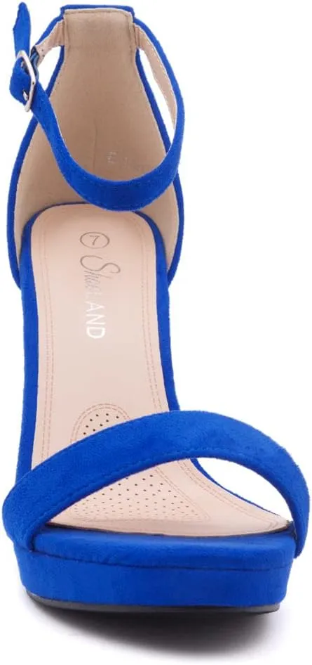 Shoe Land Women's Platform Heels - Chunky Block Heeled Sandals with Ankle Strap, Open Toe Dressy High Heels for Women, Comfortable Prom, Wedding & Party Pumps 2025