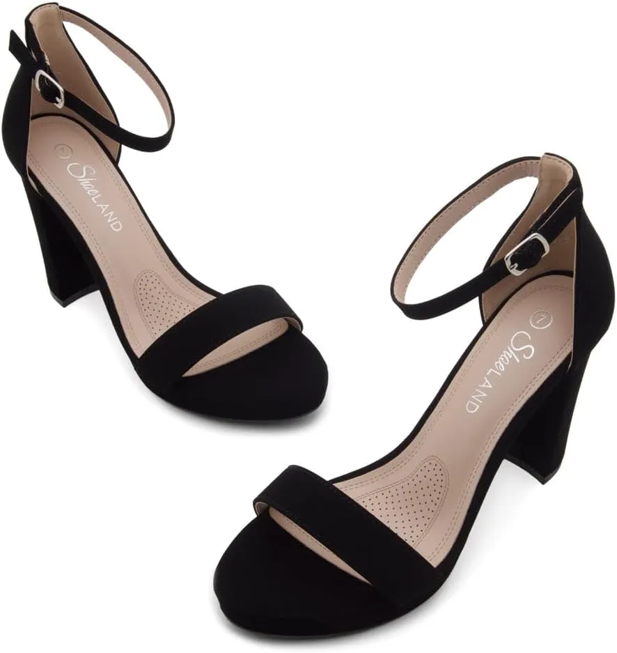 Shoe Land Women's Platform Heels - Chunky Block Heeled Sandals with Ankle Strap, Open Toe Dressy High Heels for Women, Comfortable Prom, Wedding & Party Pumps 2025