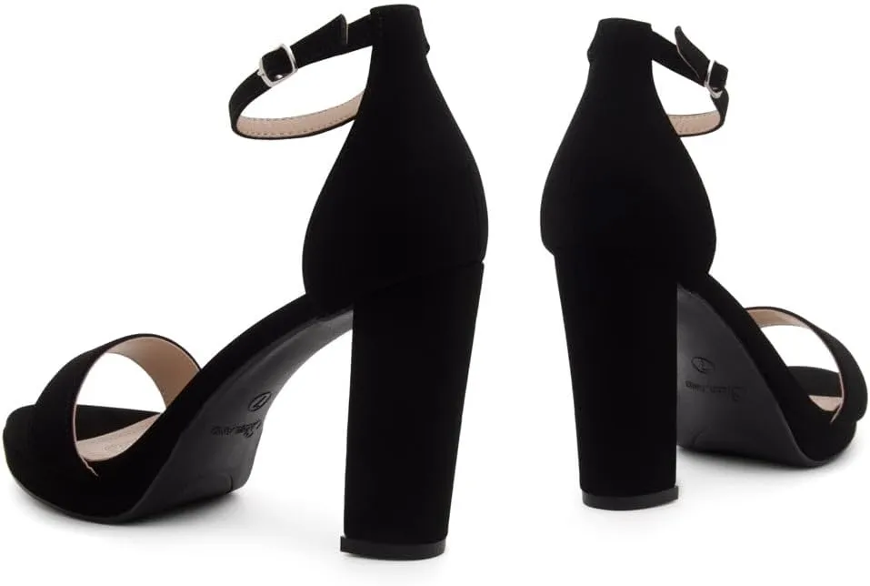 Shoe Land Women's Platform Heels - Chunky Block Heeled Sandals with Ankle Strap, Open Toe Dressy High Heels for Women, Comfortable Prom, Wedding & Party Pumps 2025