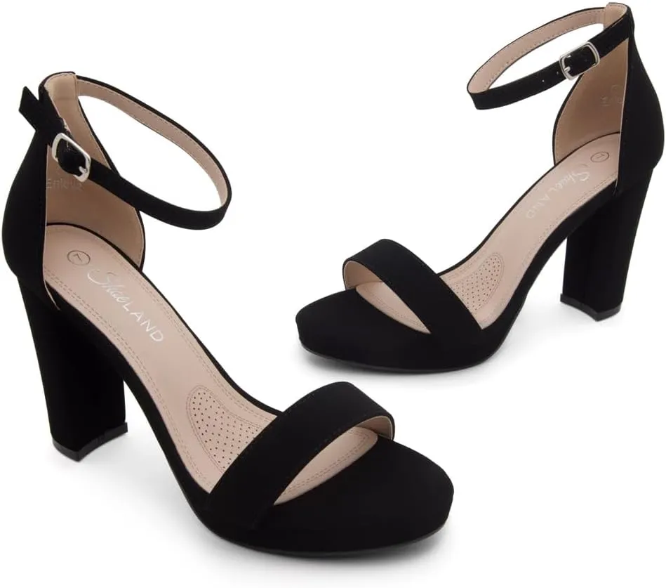 Shoe Land Women's Platform Heels - Chunky Block Heeled Sandals with Ankle Strap, Open Toe Dressy High Heels for Women, Comfortable Prom, Wedding & Party Pumps 2025