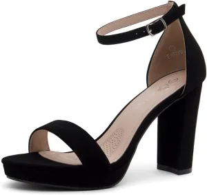 Shoe Land Women's Platform Heels - Chunky Block Heeled Sandals with Ankle Strap, Open Toe Dressy High Heels for Women, Comfortable Prom, Wedding & Party Pumps 2025