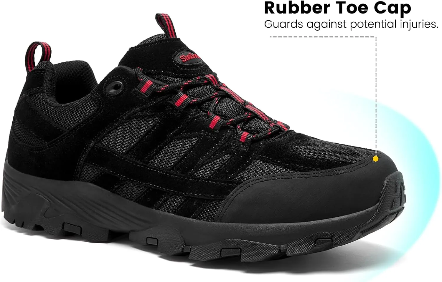 SHULOOK Men's Waterproof Hiking Shoes Lightweight Anti Slip Outdoor Ankle Boots Breathable Hike Trekking Trails Shoe