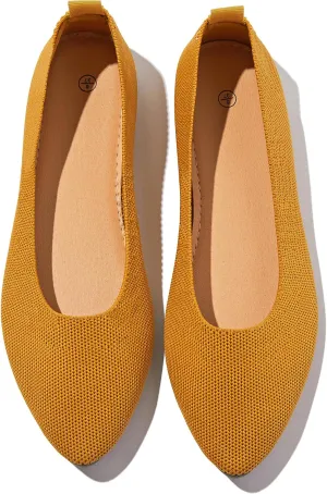 Shupua Women's Flats Shoes Pointed Toe Flats Comfortable Slip on Shoes Flat Dress Shoes Black Ballet Flats for Women