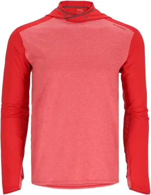 Simms SolarFlex UPF 50  Shirt - Premium Sun Protection Hoodie for Men, Lightweight, Quick-Dry, Breathable Outdoor Apparel for Men (Cutty Red Htr/Cutty Red, Large)
