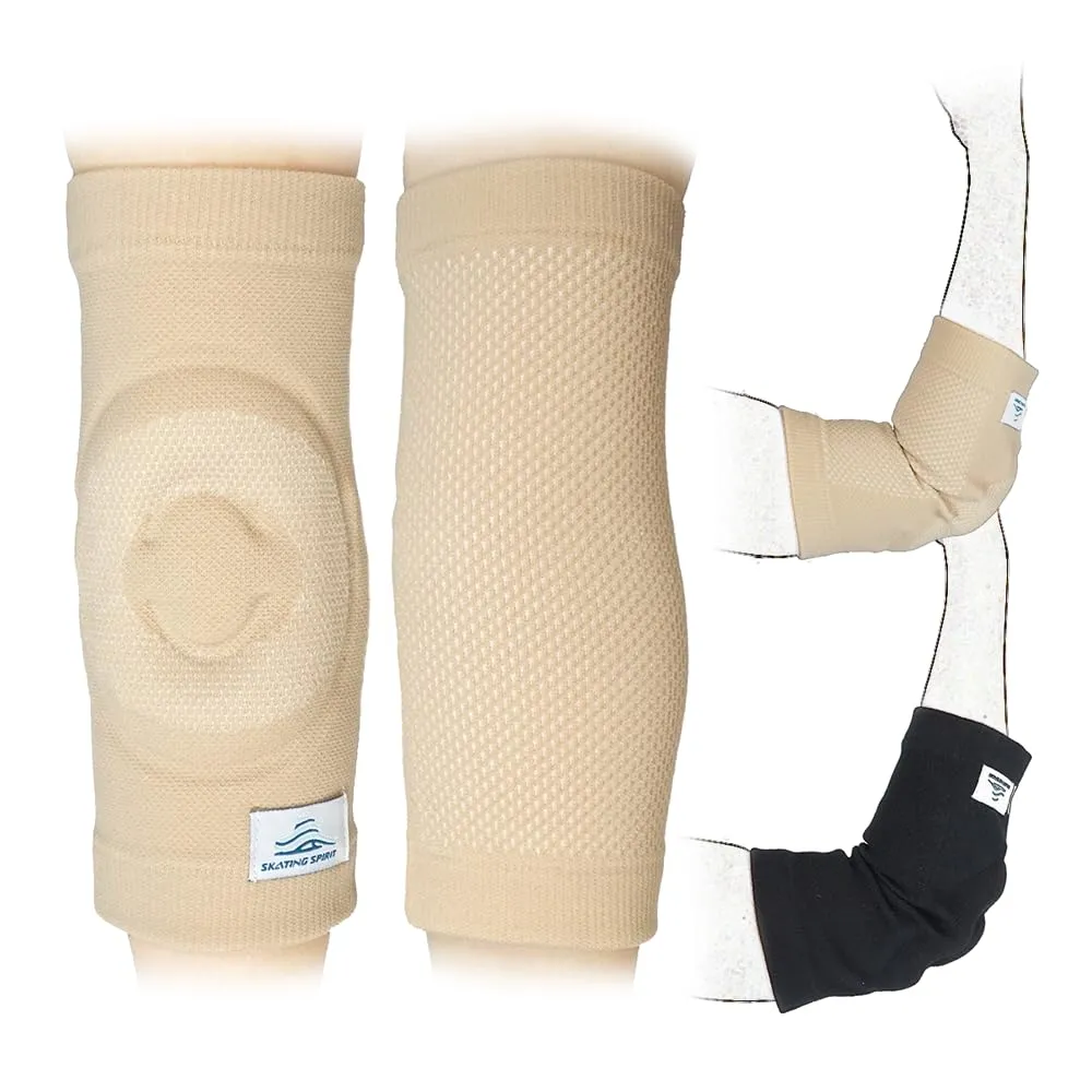 SKATINGSPIRIT Gel Elbow Pads (1 Pair) - Cushion and Protect Elbow Joint for Dancing Figure Skating Gymnastic, Youth and Adult (Black, Medium)