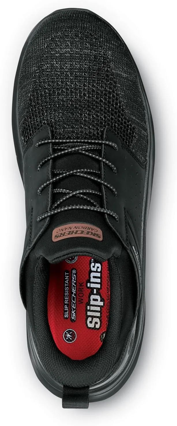 Skechers Hands Free Slip-Ins SK200367BLK Bryan, Men's, Comp Toe EH, Slip Resistant, Oxford,Work Shoe