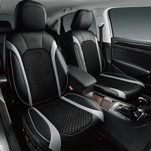 Skechers MAX Cushioning Car Seat Covers,Memory Foam Leather Seat Covers, Air Cooled Car Seat Cover Front Seats,Car Seat Cushion Airbag Universal Fit for Most Cars,Vans,Trucks,SUV,Grey