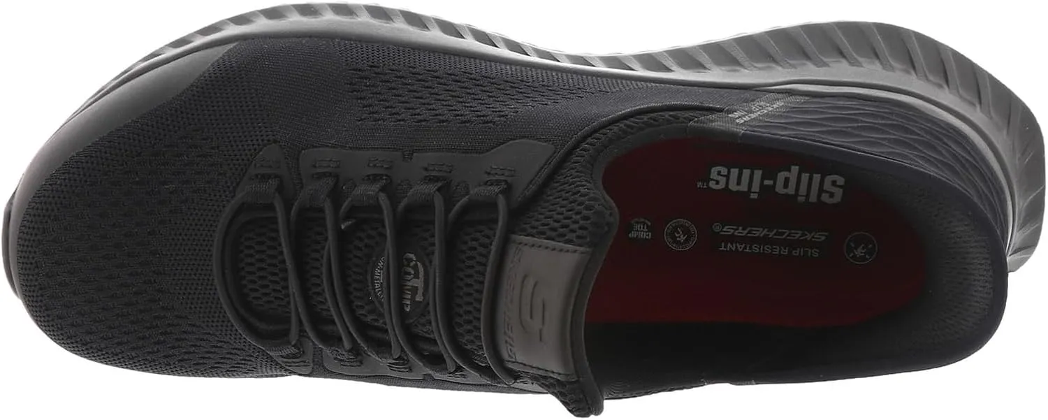 Skechers Men's Hands Free Slip-Ins Tilido Fletchit Comp Toe Construction Shoe, Black, 9.5