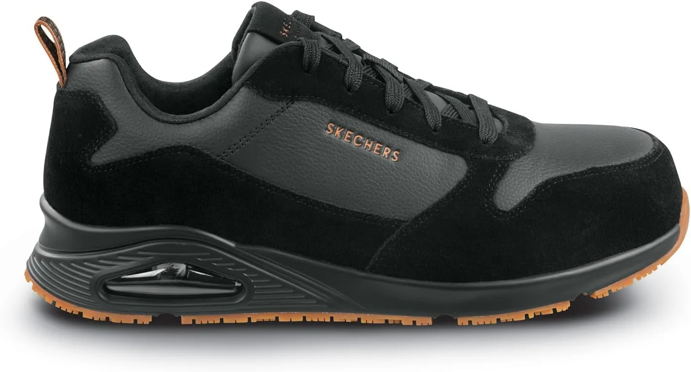 Skechers Work UNO Parker, Men's, Alloy Toe, EH, MaxTrax Slip Resistant, Low Athletic, Work Shoe