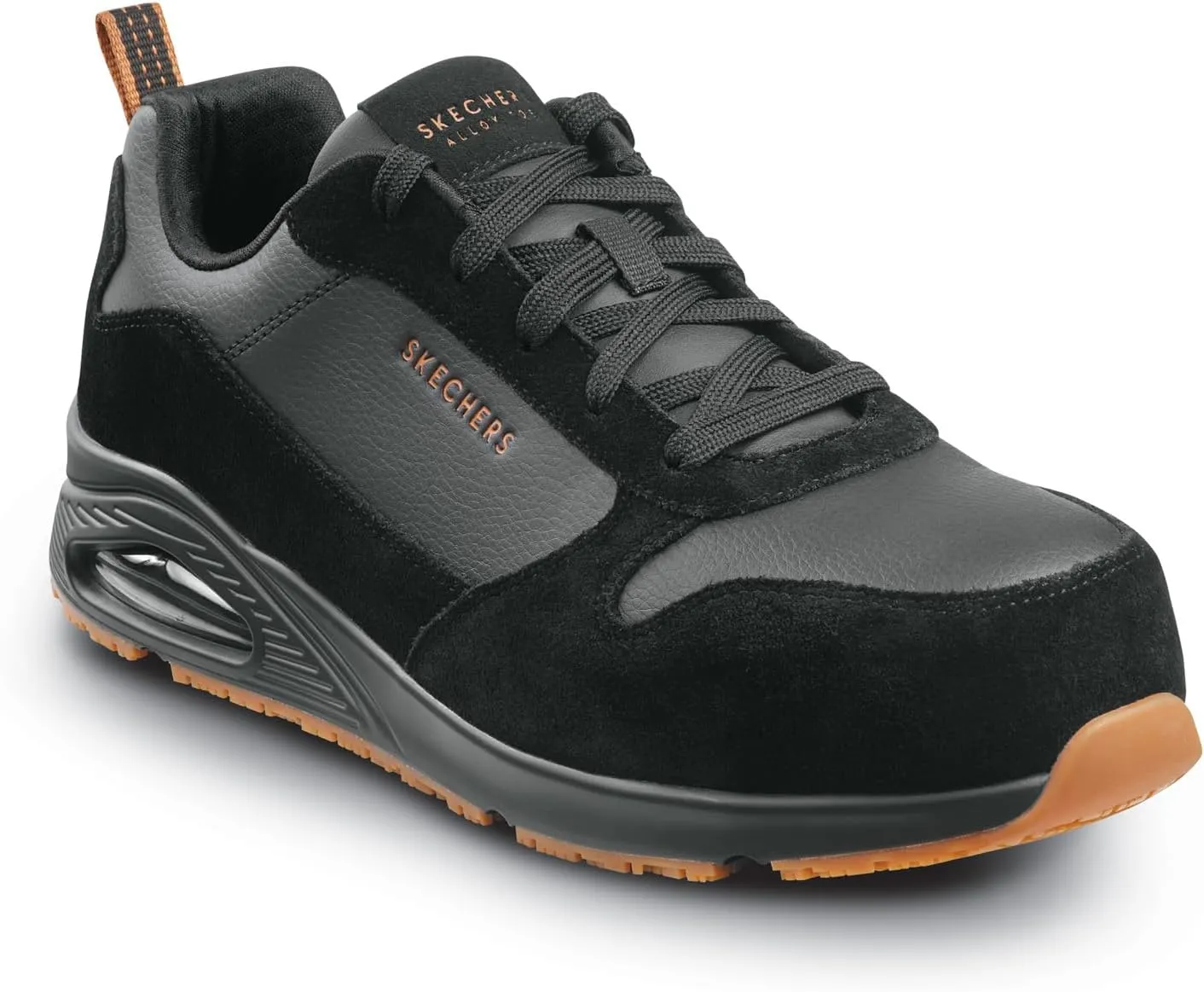 Skechers Work UNO Parker, Men's, Alloy Toe, EH, MaxTrax Slip Resistant, Low Athletic, Work Shoe