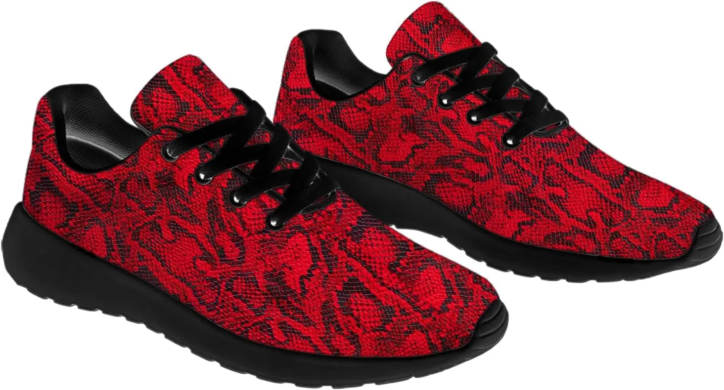 Snake Skin Print Shoes for Men Women Lightweight Comfort Running Tennis Walking Sneakers Gifts for Dad Mom