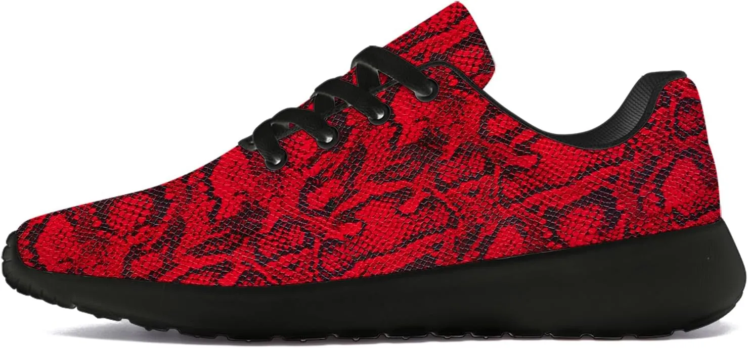 Snake Skin Print Shoes for Men Women Lightweight Comfort Running Tennis Walking Sneakers Gifts for Dad Mom