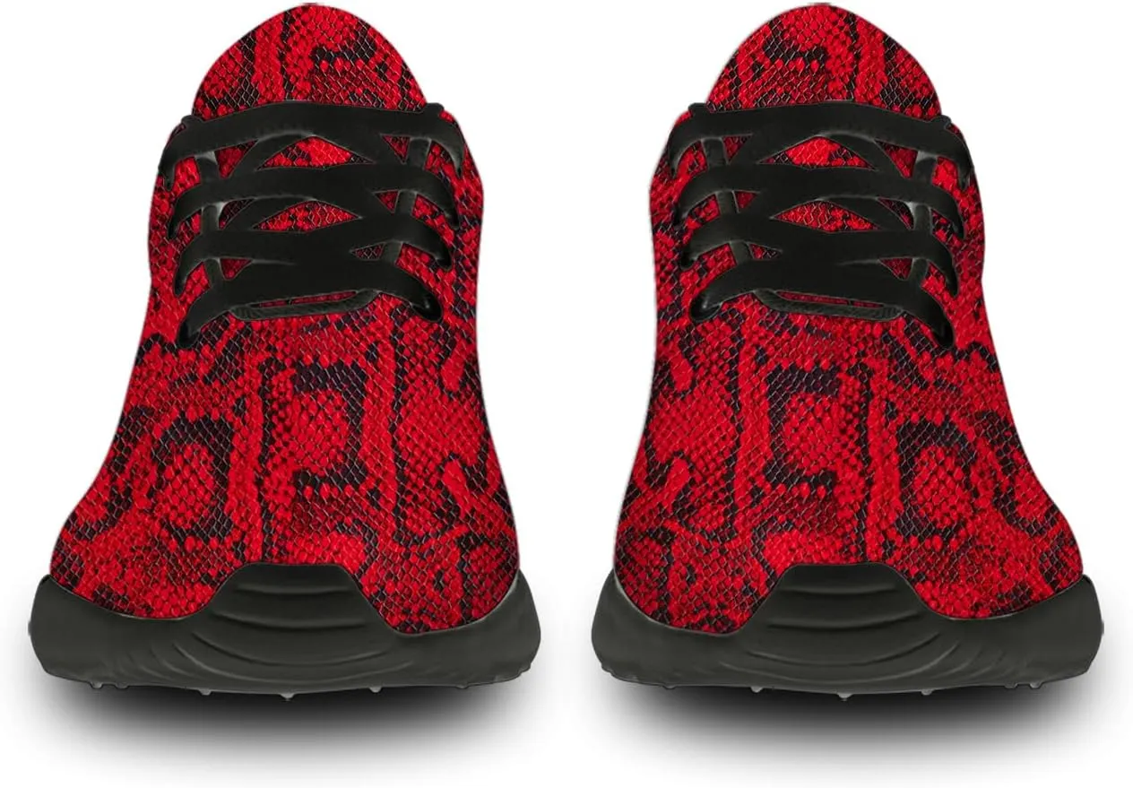Snake Skin Print Shoes for Men Women Lightweight Comfort Running Tennis Walking Sneakers Gifts for Dad Mom