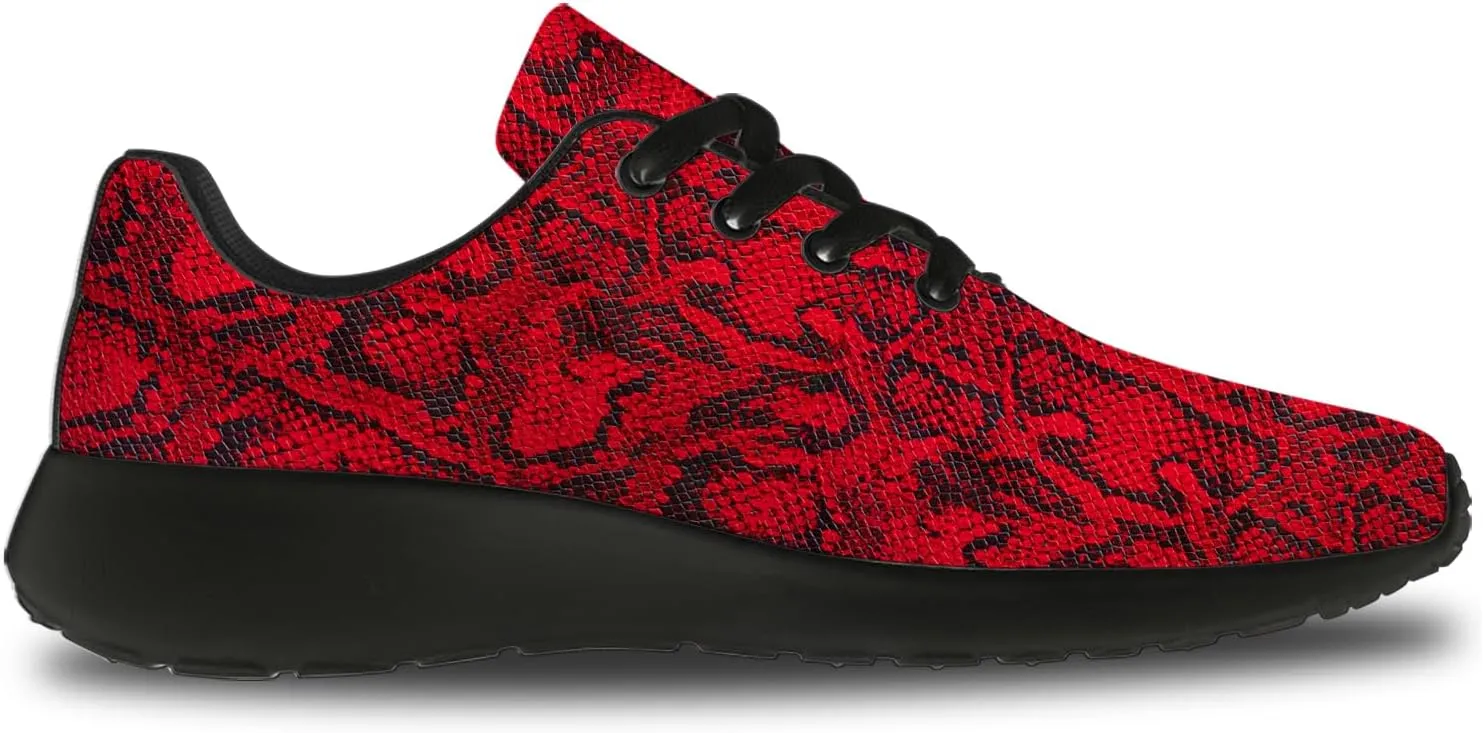 Snake Skin Print Shoes for Men Women Lightweight Comfort Running Tennis Walking Sneakers Gifts for Dad Mom