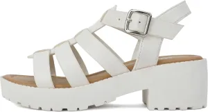 Soda “NEOLA-2” ~ Little Kids/Children/Girls Open Toe Ankle Strap Low Heel Lug Sole Fisherman Sandal