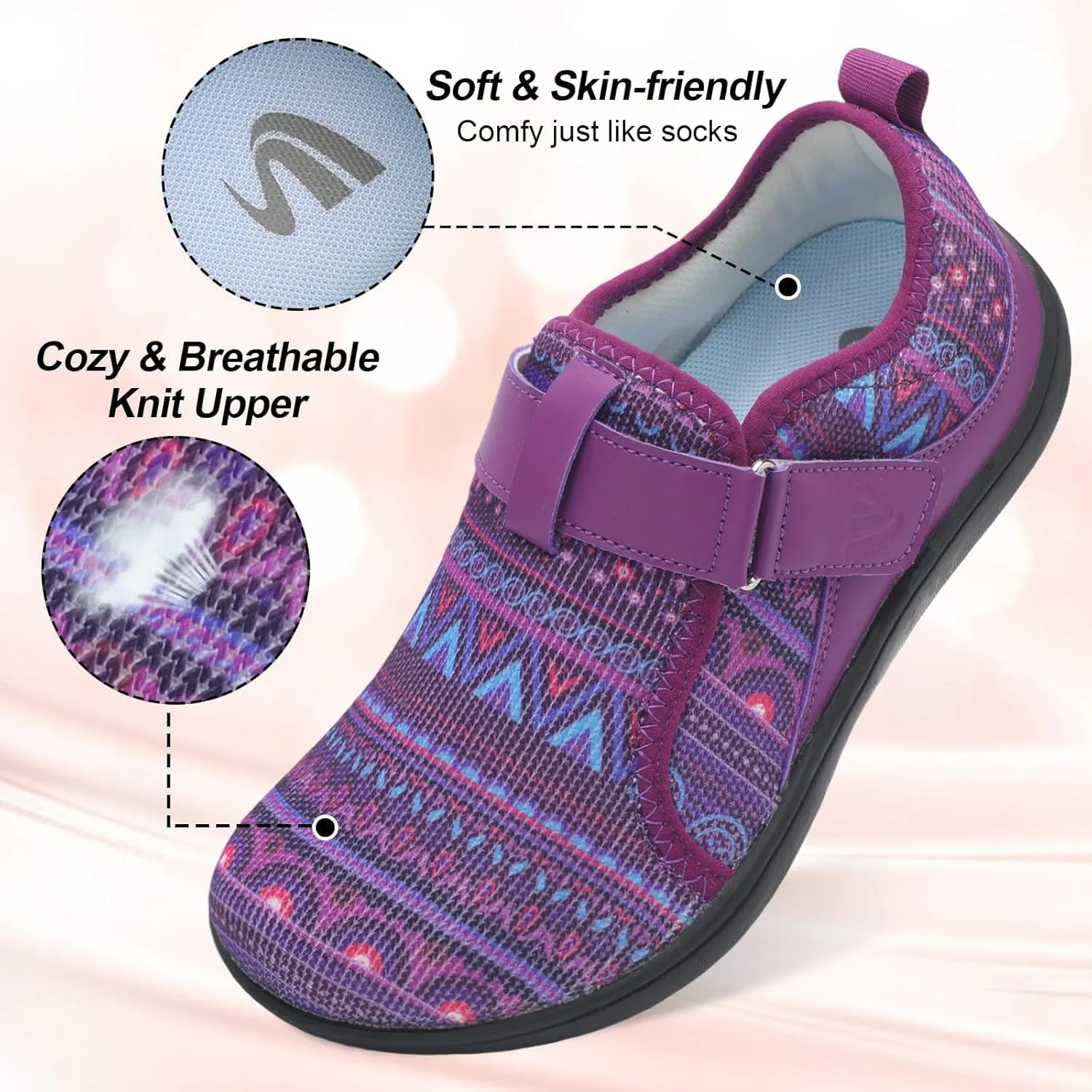 Spesoul Wide Womens Walking Shoes Adjustable Diabetic Shoes Breathable Zero Drop Barefoot Shoe Neuropathy Edema Nursing Shoe Wide Width Sneakers