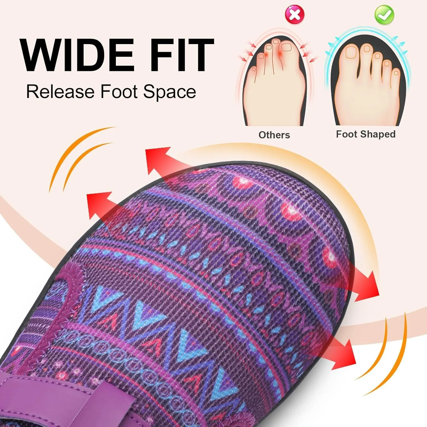 Spesoul Wide Womens Walking Shoes Adjustable Diabetic Shoes Breathable Zero Drop Barefoot Shoe Neuropathy Edema Nursing Shoe Wide Width Sneakers