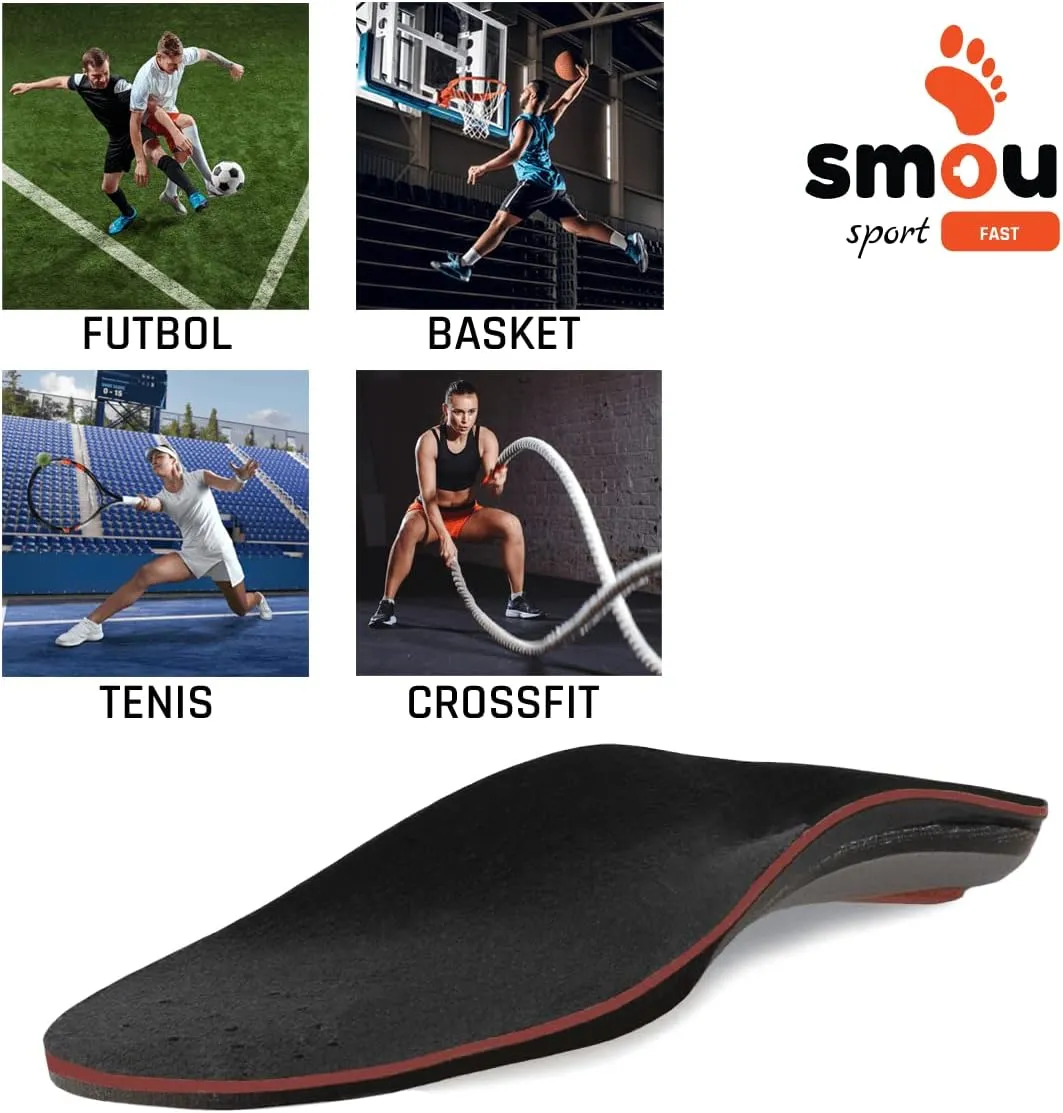 Sport Fast Sport Athletic Shoe Insoles Men Women | Memory Foam & Arch Support Inserts | Padel-Tennis-Football | Cushioning-Boost & Balance | Men's Size 6-6.5 US/Women´s Size 8-8.5 US (26,2 cm)