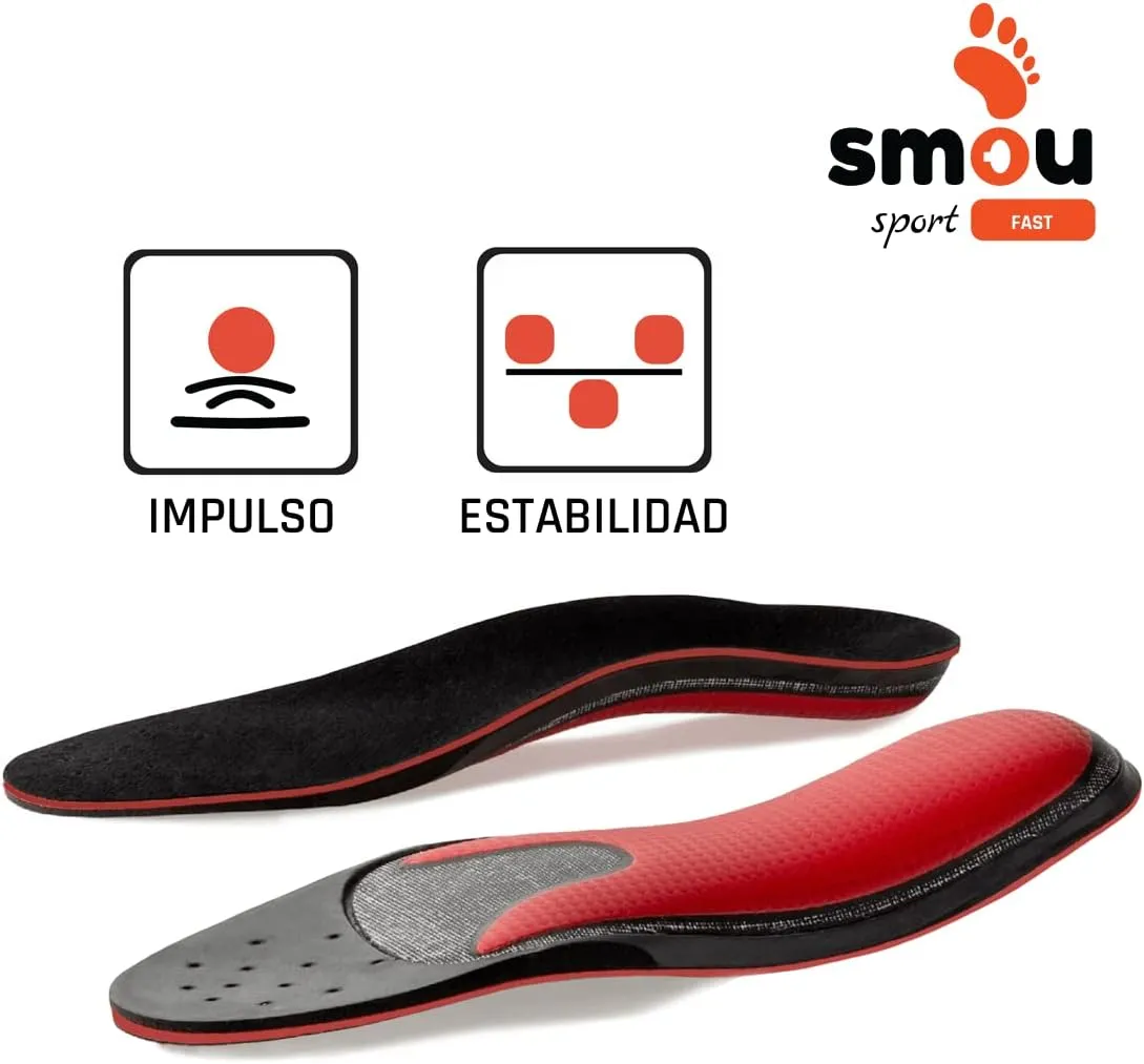 Sport Fast Sport Athletic Shoe Insoles Men Women | Memory Foam & Arch Support Inserts | Padel-Tennis-Football | Cushioning-Boost & Balance | Men's Size 6-6.5 US/Women´s Size 8-8.5 US (26,2 cm)