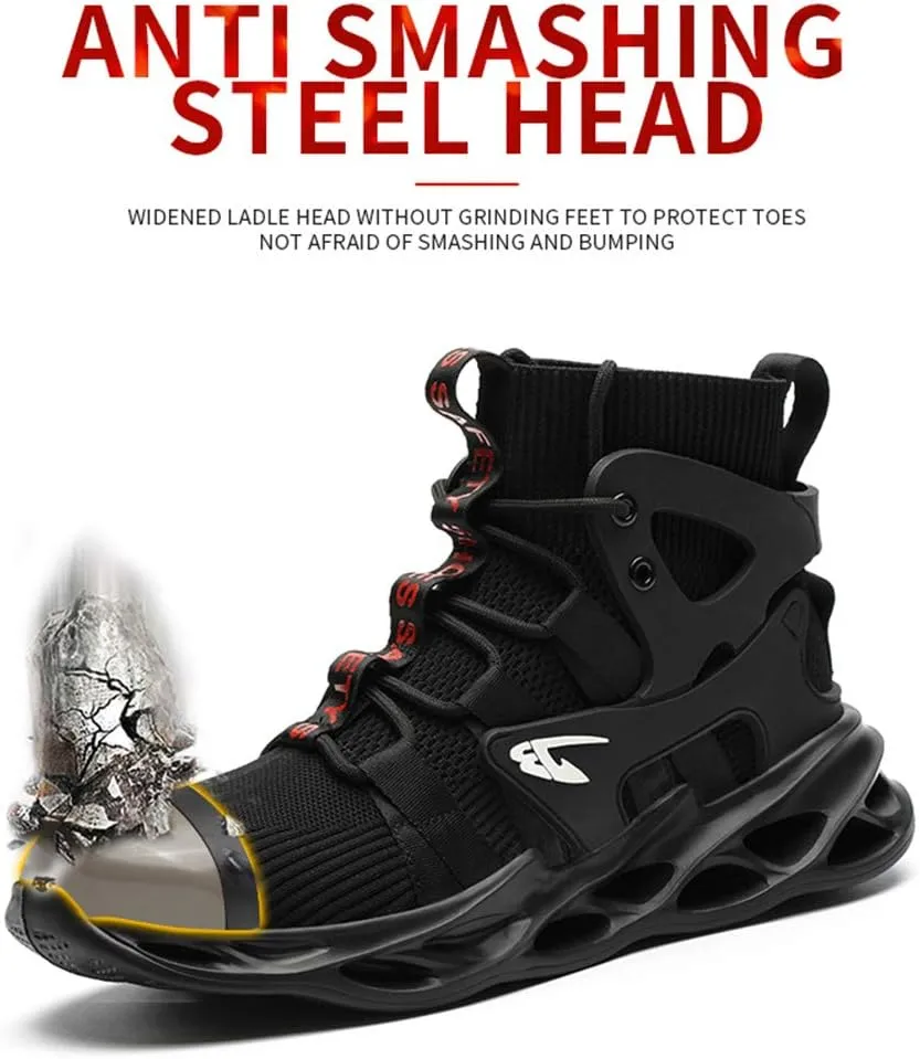 Steel Toe Shoes for Men Women Safety Shoes Work Sneakers Breathable Lightweight Industrial & Construction Shoe