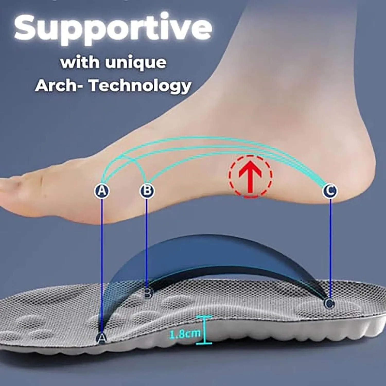 Steppers Insoles for Mens Women, Breathable Get Steppers Massage Insole, Comfort Memory Foam Steepers Insoles (Blue Black, Women 13-14 / Men 11.5-12.5)