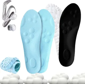 Steppers Insoles for Mens Women, Breathable Get Steppers Massage Insole, Comfort Memory Foam Steepers Insoles (Blue Black, Women 13-14 / Men 11.5-12.5)