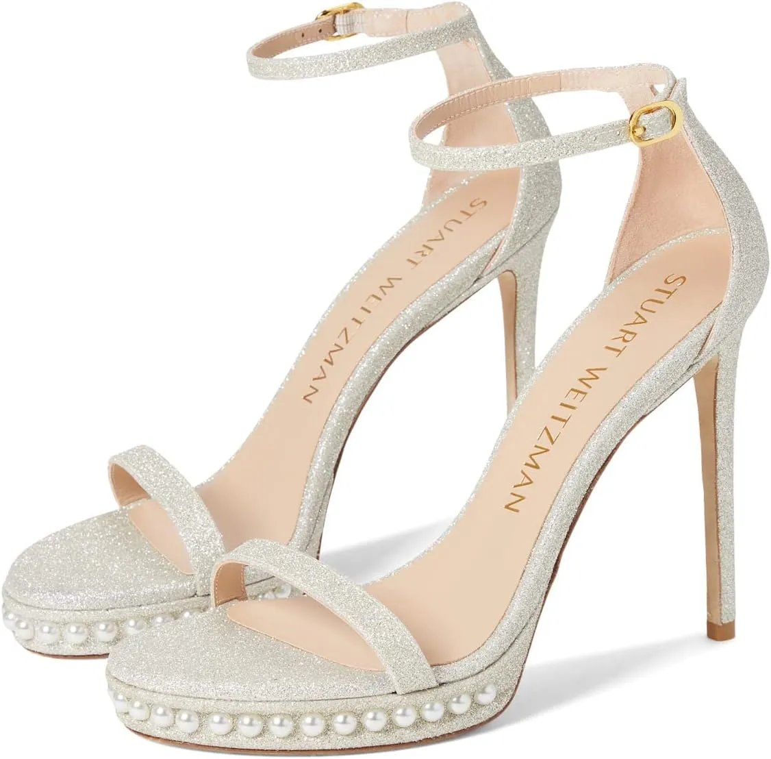 Stuart Weitzman Womens Nudistdisco Pearl Sandal