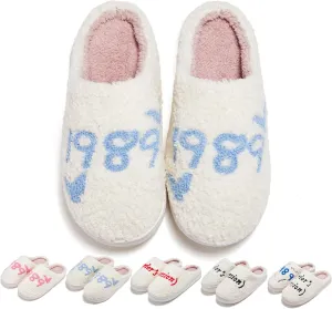 Taylor's Comfy Bedroom Slippers - Cute Ladies Cozy Fluffy Fuzzy House Slippers With Soft Memory Foam Insole