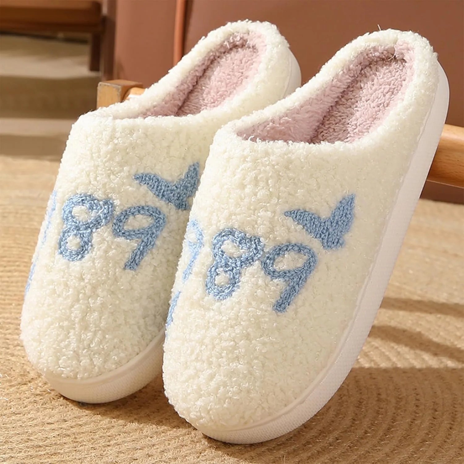 Taylor's Comfy Bedroom Slippers - Cute Ladies Cozy Fluffy Fuzzy House Slippers With Soft Memory Foam Insole