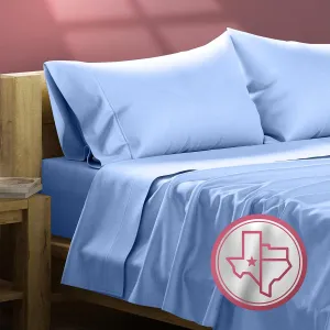TEXAS LINEN CO. 800 TC Egyptian Cotton Sheets - 4 PC Deep Blue King Size Cooling Sheet for Hot Sleepers, Luxury Egyptian Cotton Bedsheet, Sateen Hotel Sheets, Fits Mattress Upto 18'' Deep Pocket