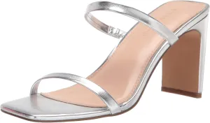 The Drop Women's Avery Square Toe Two Strap High Heeled Sandal