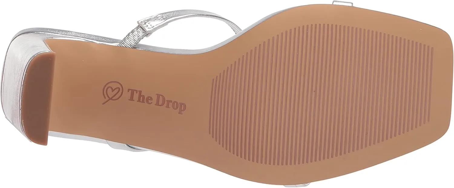The Drop Women's Avery Square Toe Two Strap High Heeled Sandal